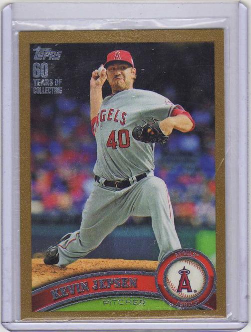 2011 Topps Update Gold Kevin Jepsen  Card #US198 - Los Angeles Angels